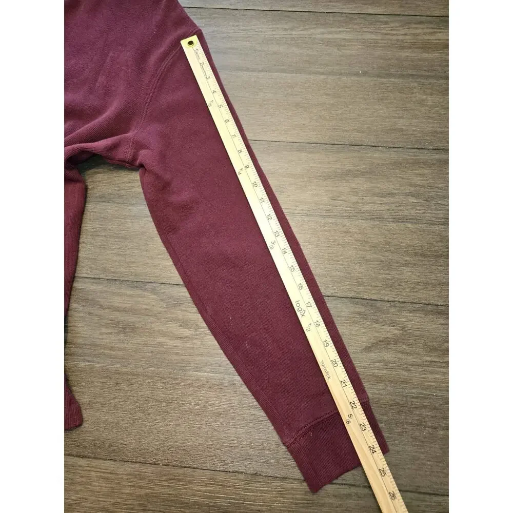 Polo Ralph Lauren Burgundy 1/4 Zip Mock Neck Cotton Knit Sweater Men's Size L